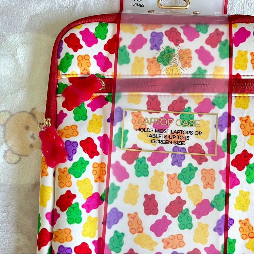 NEW Kawaii Rainbow Gummy Bears Laptop Case Travel